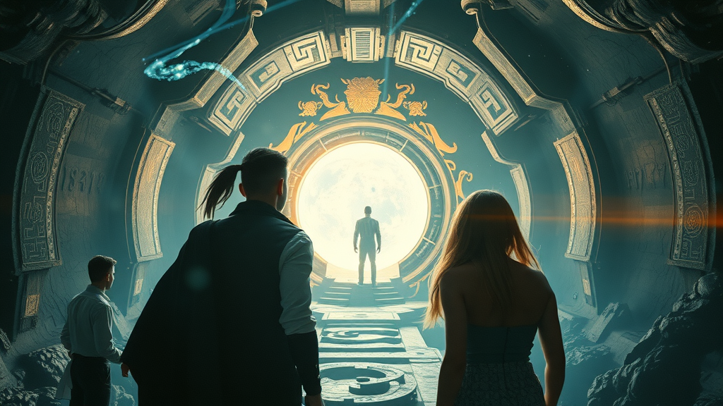 Supernatural TV Show: Glowing Portal with Winchesters and Mystical Energies